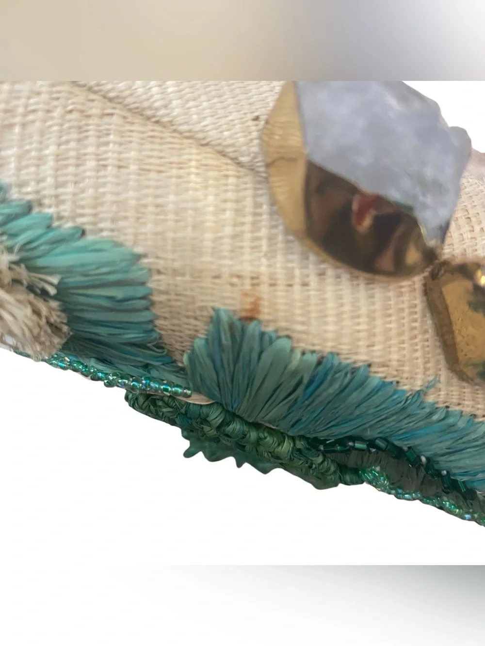 Aranáz Martina Clutch in Multi Straw Beaded Handmade Luxury Accessory